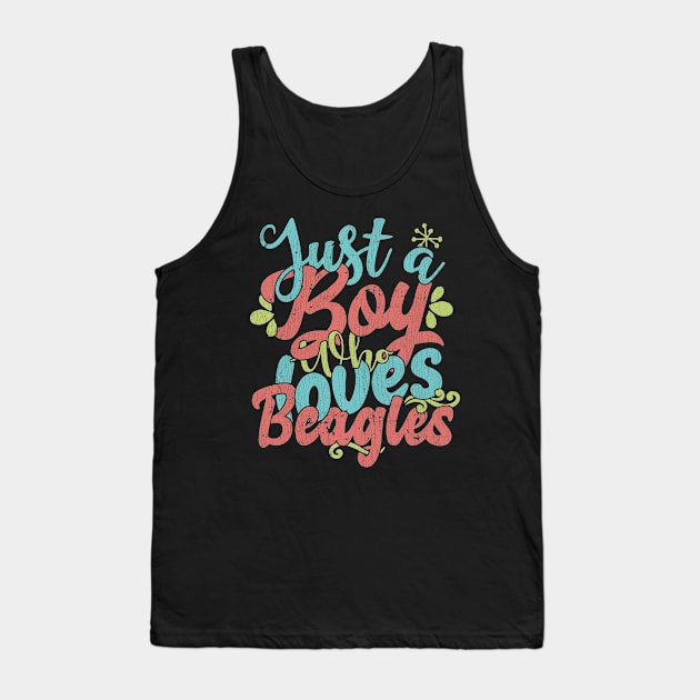 Just A Boy Who Loves Beagles dog Gift graphic Tank Top by theodoros20